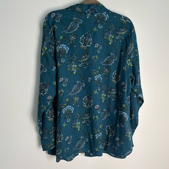 Talbots Teal and Blue Patterned Top Size 2X NWT - Picture 2 of 7